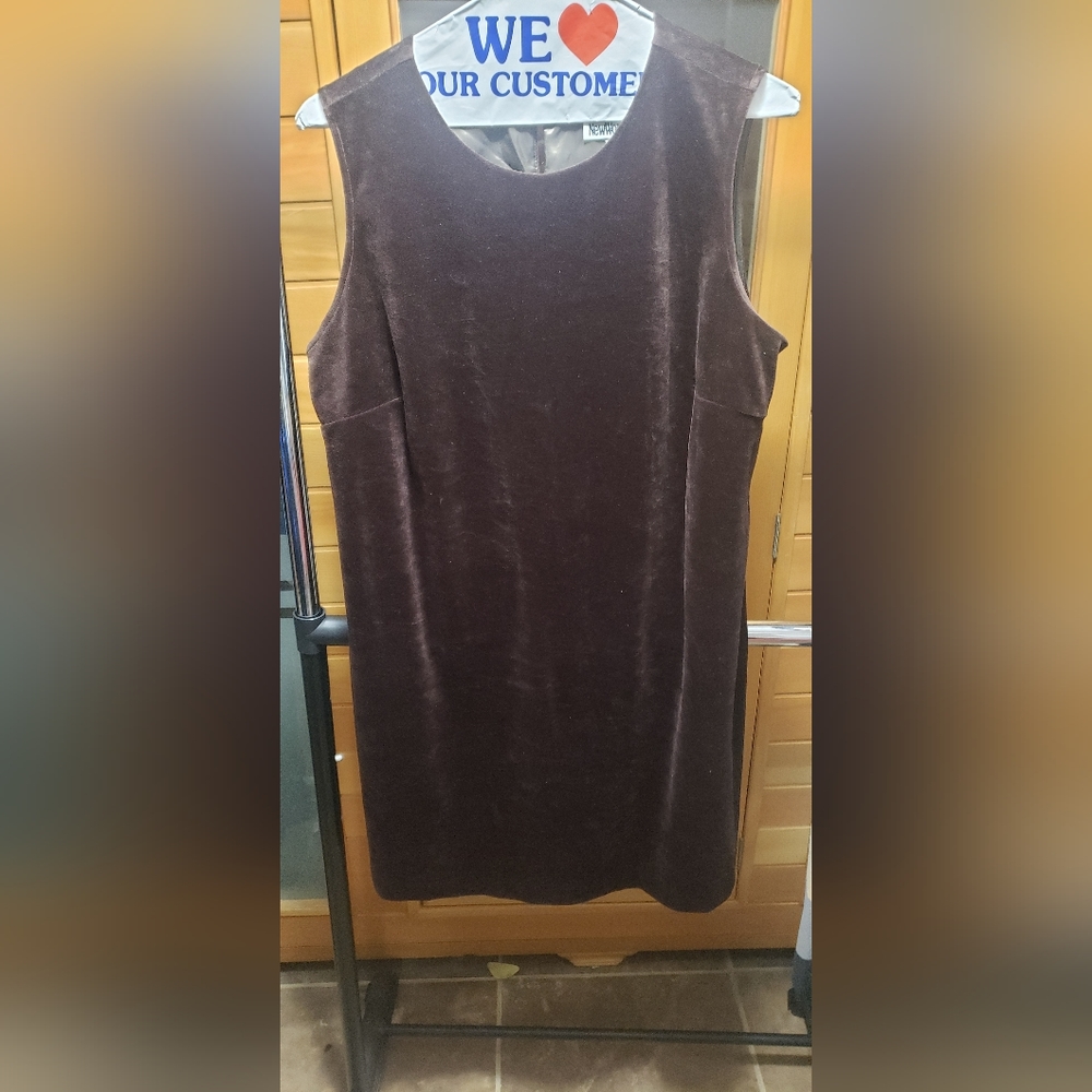 Brown faux suede mini dress